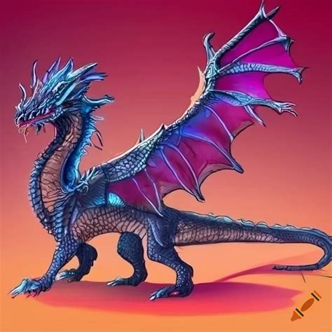 Dragon full body side view on Craiyon