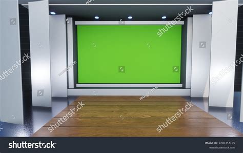 3d Virtual Tv Studio News Backdrop Stock Illustration 2206357105 ...