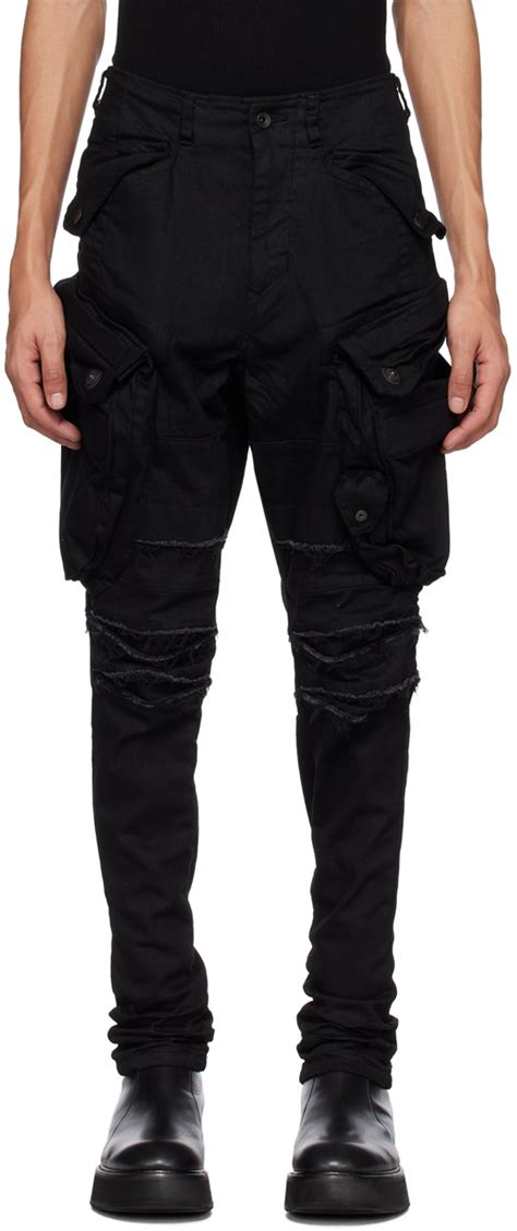 Julius: Black Gas Mask Cargo Pants | SSENSE Canada