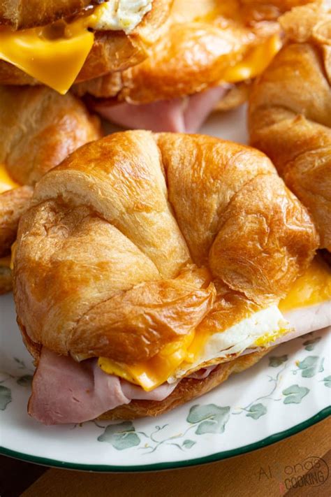 Easy Croissant Breakfast Sandwich | Alyona’s Cooking