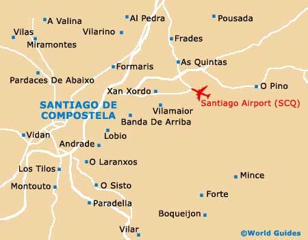 Map of Santiago de Compostela Lavacolla Airport (SCQ): Orientation and Maps for SCQ Santiago de ...