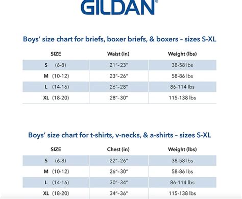 Gildan Unisex Shirt Size Chart