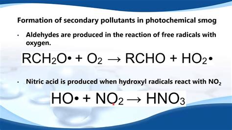 E.10.2 Outline the formation of secondary pollutants in photochemical ...