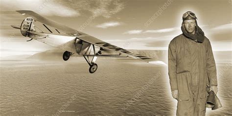 First solo transatlantic flight, 1927 - Stock Image - V320/0133 - Science Photo Library