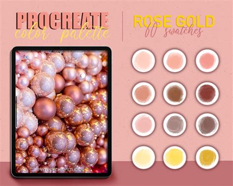 Procreate Color Palette Rose Gold Metallic Color Swatches - Etsy in 2022 | Metallic colors, Rose ...