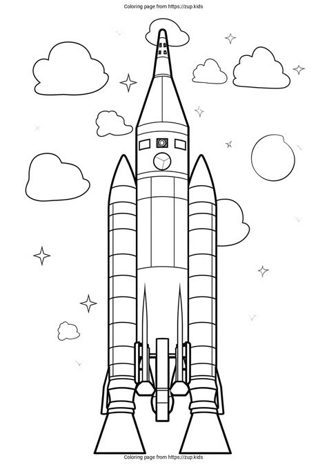 Apollo 11 rocket coloring page from zup.kids