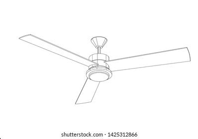 Ceiling Fan Outline Technical Drawing Vector: vetor stock (livre de direitos) 1425312866 ...