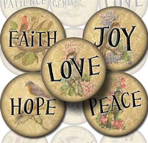 FaiTH HoPE LoVE JoY PeACE 2.5 Circles Fruit of the by thephotocube