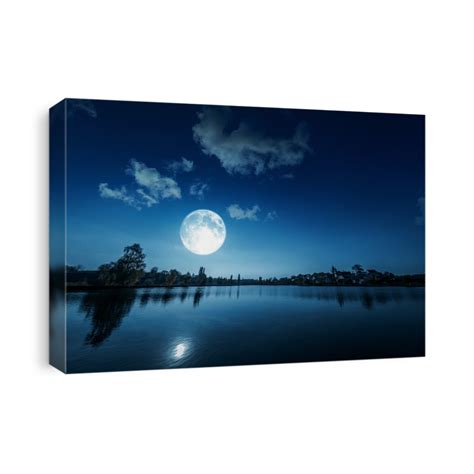 Mountain. Backgrounds Night Sky With Stars And Moon Canvas Print | CanvasWorld