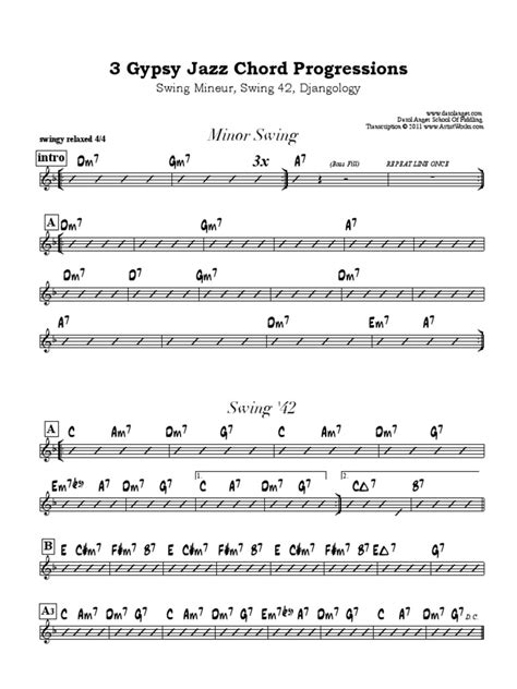 Gypsy Jazz Chord Progressions | PDF | Jazz | Harmony