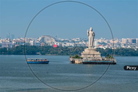 Image of Telangana Tourism Boats At Buddha Statue In Hussain Sagar Lake ...