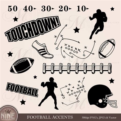 FOOTBALL CLIPART / Digital Football Clip Art / Football - Etsy