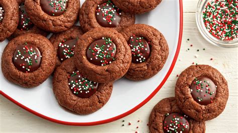 Chocolate-Toffee Thumbprint Cookies Recipe - BettyCrocker.com