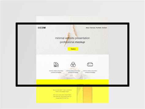 Minimal Flat Website Presentation Mockup