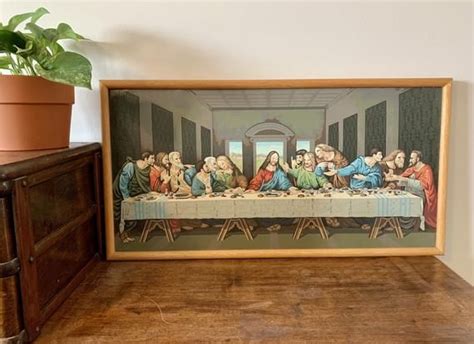 Vintage Paint by Numbers Davincis The Last Supper Wood Frame | Etsy in 2021 | Vintage painting ...