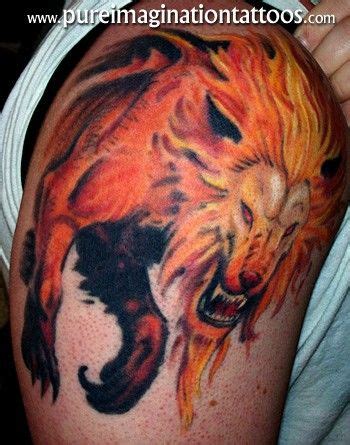 Lion On Fire Tattoo On Shoulder | Tattoobite.com | Изображение татуировок, Татуировки плеча ...