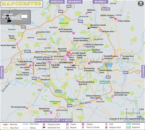 Manchester UK Map | Map of Manchester UK | Manchester map, London ...