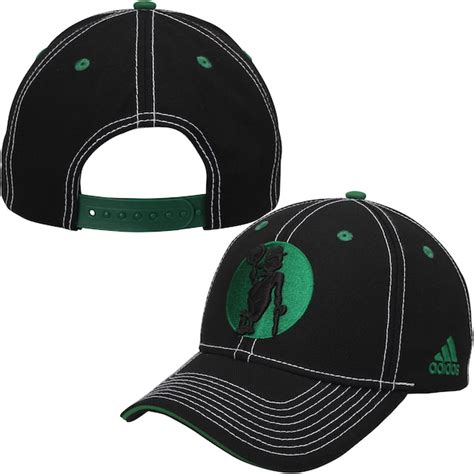 Boston Celtics adidas Secondary Logo Structured Adjustable Hat - Black