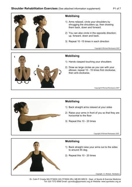 Shoulder Rehabilitation Exercises