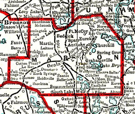 Marion County, 1893 | Map of florida, Marion county, Marion county florida