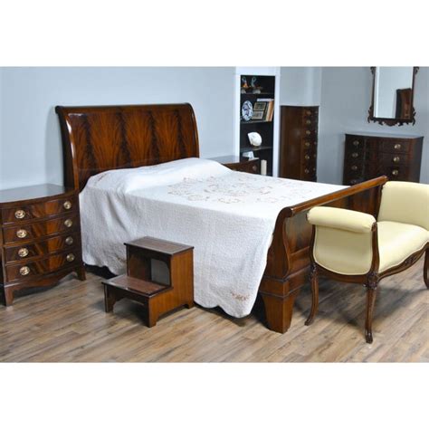 Traditional Mahogany King Size Sleigh Bedframe | Chairish