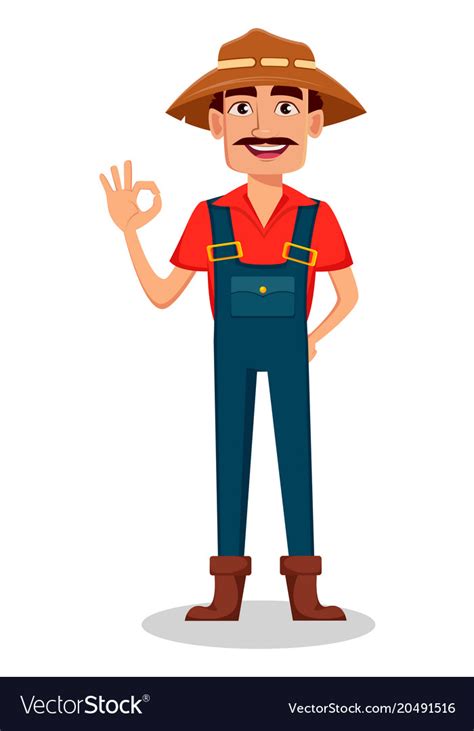 Farmer cartoon character Royalty Free Vector Image