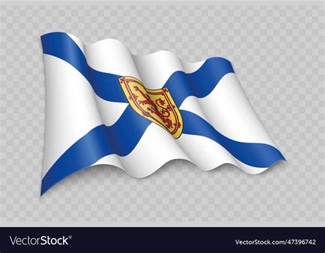 3d realistic waving flag of nova scotia is a Vector Image