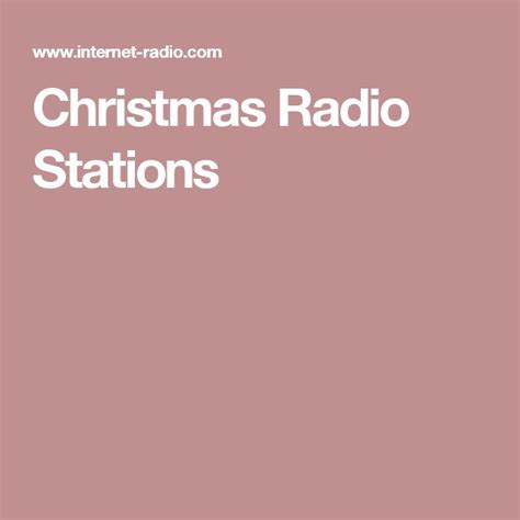 Christmas Radio Stations | Christmas radio, Christmas events ...