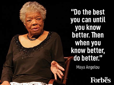 Do the best you can until you know better. Then when you know better do Better. - Maya Angelou ...