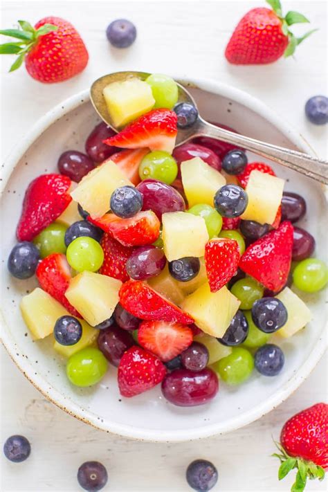 Tropical Fruit Salad (+ Pina Colada Dressing!) - Averie Cooks