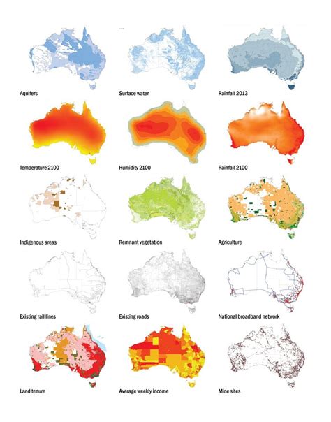 Various thematic maps of Australia | Landscape architecture diagram ...