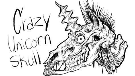 Unicorn Skull Sketch On iPad Pro Using Procreate - YouTube