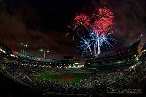 Fireworks at the Oakland O.Co Coliseum | Greg Goodman. Travel ...