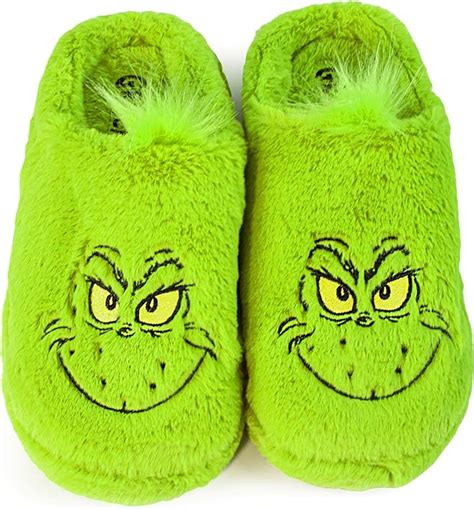 The Grinch Slippers Christmas Movie Gift Adults Men Women Faux Fur ...