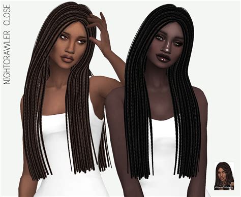 Sims 4 Hairs ~ Miss Paraply: Nightcrawler`s Close hair retextured