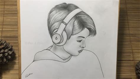 How To Draw A Boy Wearing Headphones / Learn to draw a cute boy.