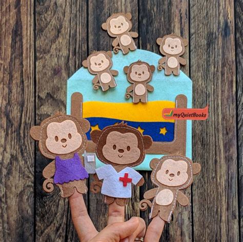 Finger Puppets - 5 Little Monkeys | Felt