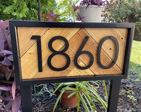 Address Stake Double Sided for Yard Two-side Reclaimed Wood House Numbers 2-sided Farmhouse ...