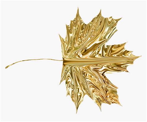 Leaf, Gold, Transparent, Element, Scrapbook, Decoration - Gold Maple Leaf Transparent, HD Png ...