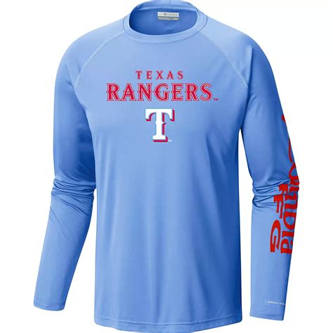 Columbia Sportswear Men's Texas Rangers PFG Terminal Tackle Long Sleeve T-shirt | Academy