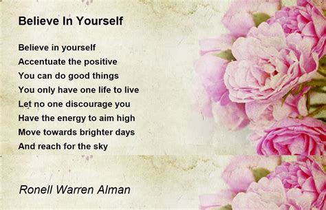 Believe In Yourself - Believe In Yourself Poem by Ronell Warren Alman