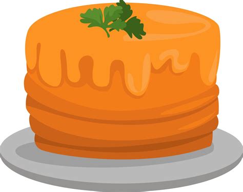 Orange cake, illustration, vector on white background. 13774133 Vector ...