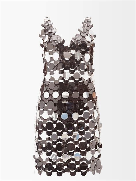 Black Fleur chainmail mini dress | Paco Rabanne | MATCHESFASHION UK