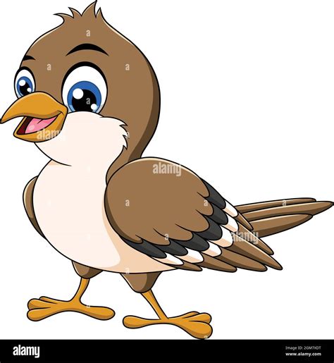 Cute Sparrow bird cartoon vector illustration Stock Vector Image & Art - Alamy