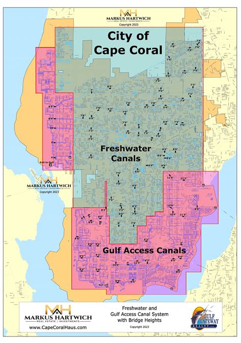 Canal map and Bridge Heights Cape Coral | Plan your trip