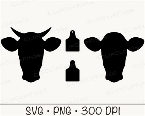 Cow Head With Tag Bull Head With Tag Horn Cow Head SVG - Etsy Australia