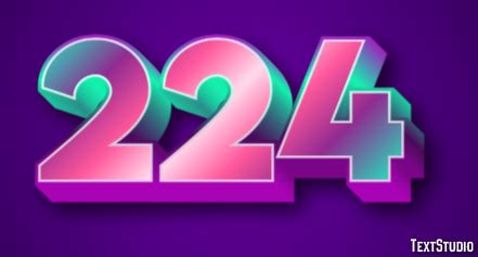 224 Text Effect and Logo Design Number