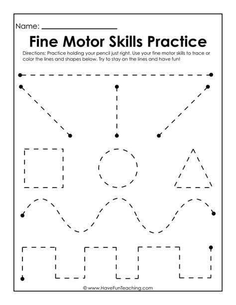 Fine Motor Skills Practice Worksheet - Have Fun Teaching | Preschool writing, Tracing worksheets ...