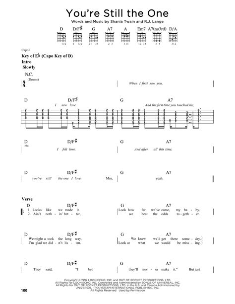 You're Still The One by Shania Twain - Guitar Lead Sheet - Guitar ...