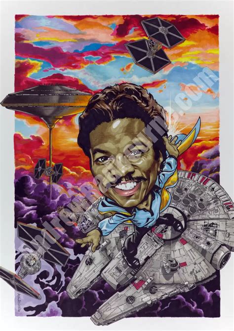 Caricature of Billy Dee Williams as Lando Calrissian.